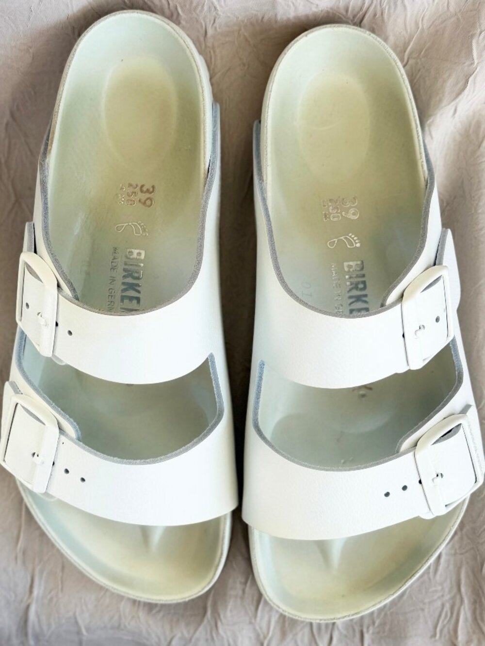 Birkenstock Arizona BS Regular Women 8 Men 6 White Leather Sandal 1026803 Unisex - Picture 8 of 13